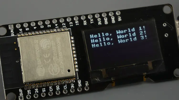 Placa OLED incorporada ESP32 (Wemos Lolin32): distribución de pines, bibliotecas y control OLED