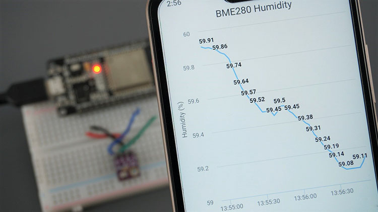 ESP32/ESP8266 muestra los valores del sensor en gráficos en tiempo real - servidor web