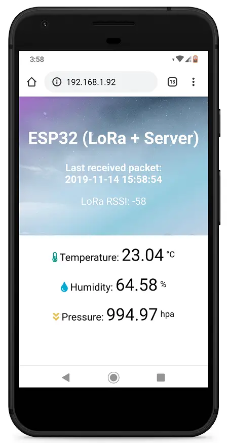 Monitoreo de sensor ESP32 LoRa con servidor web (comunicación de larga distancia)