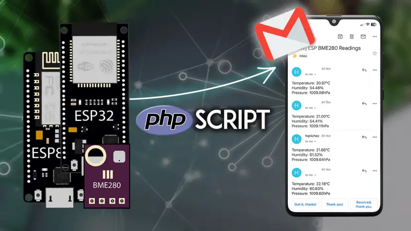 ESP32/ESP8266 Enviar notificación por correo electrónico usando un script PHP