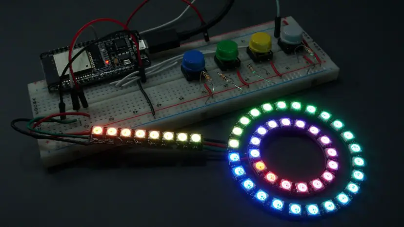 MicroPython: LED RGB direccionables WS2812B con ESP32 y ESP8266