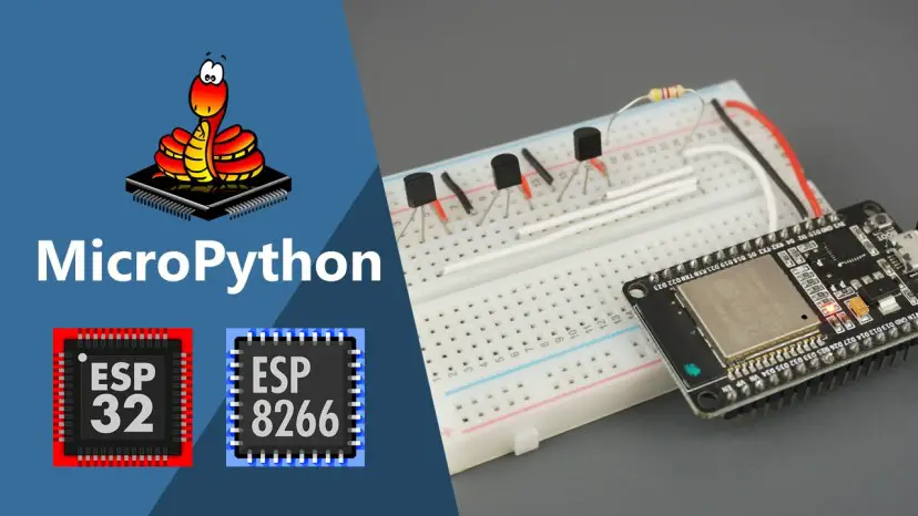 MicroPython: sensor de temperatura DS18B20 con ESP32 y ESP8266