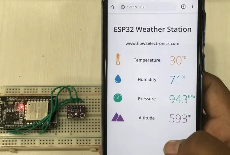 Monitoreo en vivo de estaciones meteorológicas basadas en ESP32 y BME280