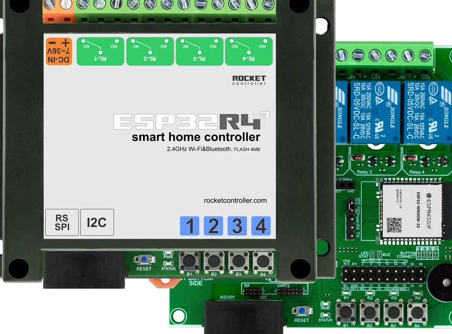 ESP32R4 – Placa controladora de 4 Relés para Wi-Fi y Bluetooth Smart...